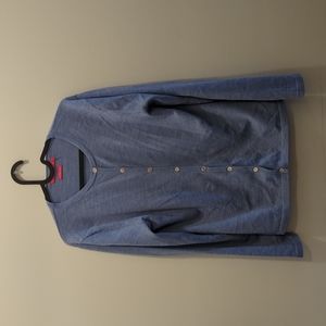 Blue cardigan sweater